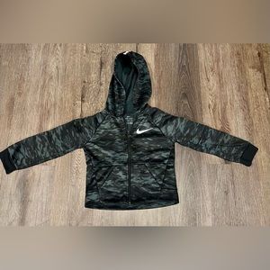 Nike Black Camo DryFit Toddler Zip Up Hoodie Sweat Shirt Size 3T